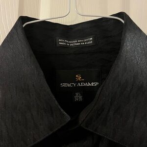 Stacy Adams Black Textured Dress Shirt